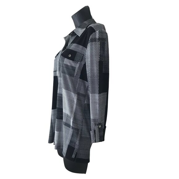 Karl Lagerfeld Stunning Black & White Button Down Shirt Size S - Picture 4 of 7